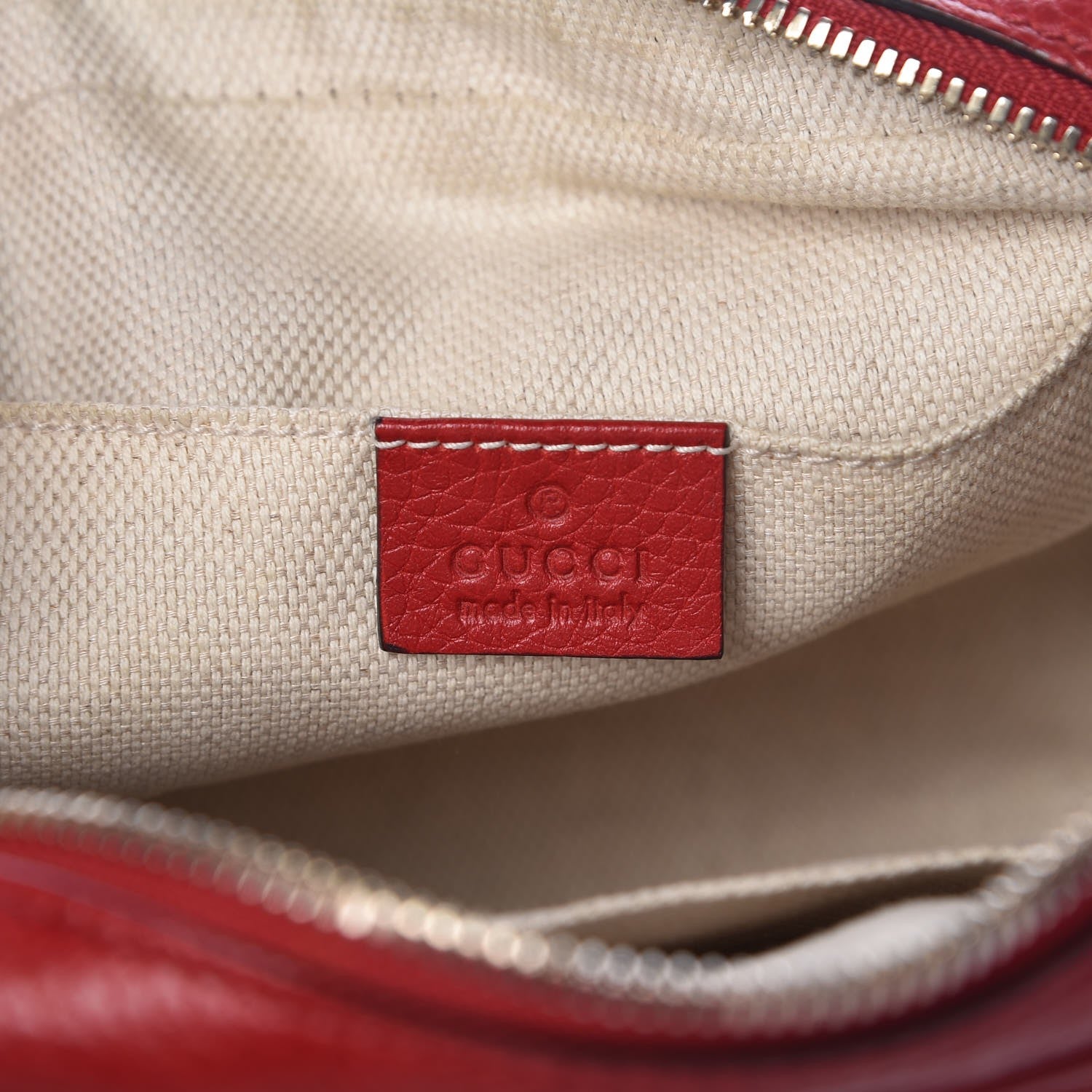 Gucci Pebbled Calfskin Small Soho Disco Bag Tabasco Red 12 of 13