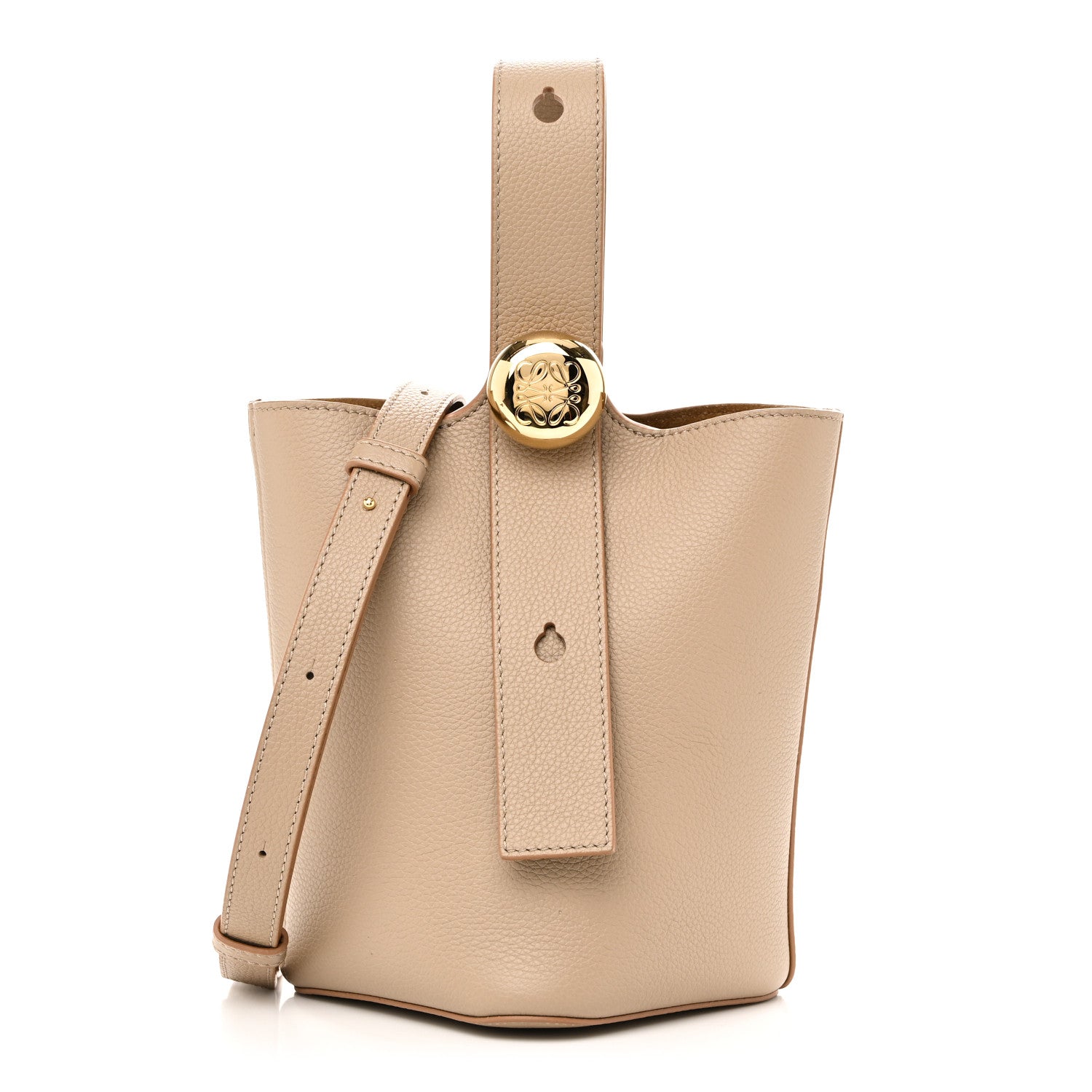 Loewe Soft Grained Calfskin Mini Pebble Bucket Bag Sand 1791972 ...