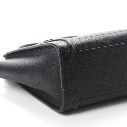 Celine Drummed Calfskin Nano Luggage Black 7 of 10