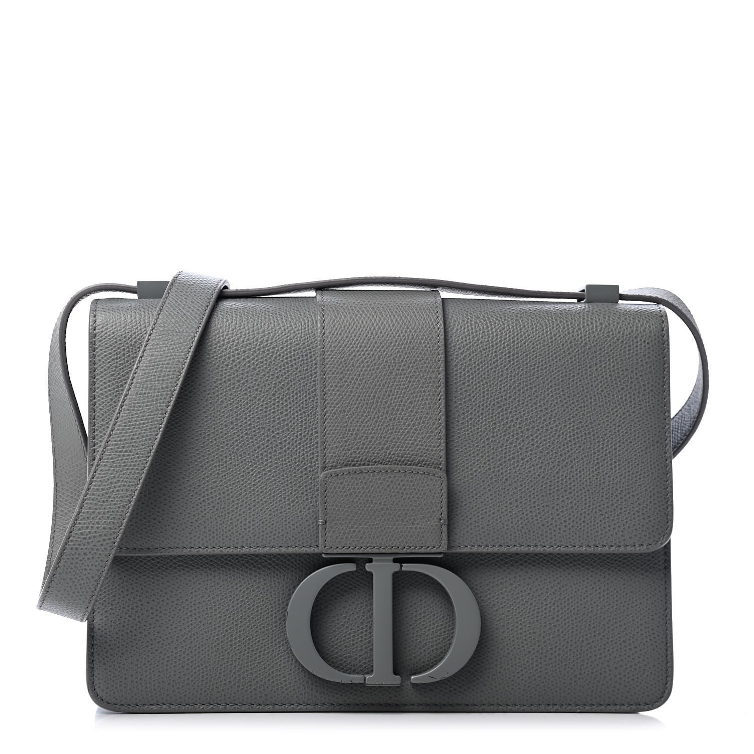 Christian Dior Ultra Matte Grained Calfskin 30 Montaigne Flap Bag Grey 1 of 6