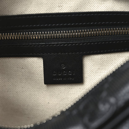 Gucci Calfskin GG Tennis Embossed Square Messenger Bag Black 6 of 10