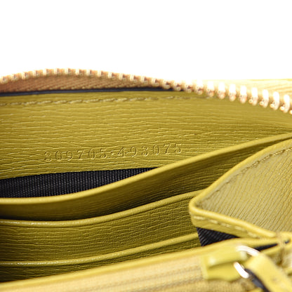 Gucci Calfskin Heartbeat Print Zip Around Wallet Yellow 6 of 6
