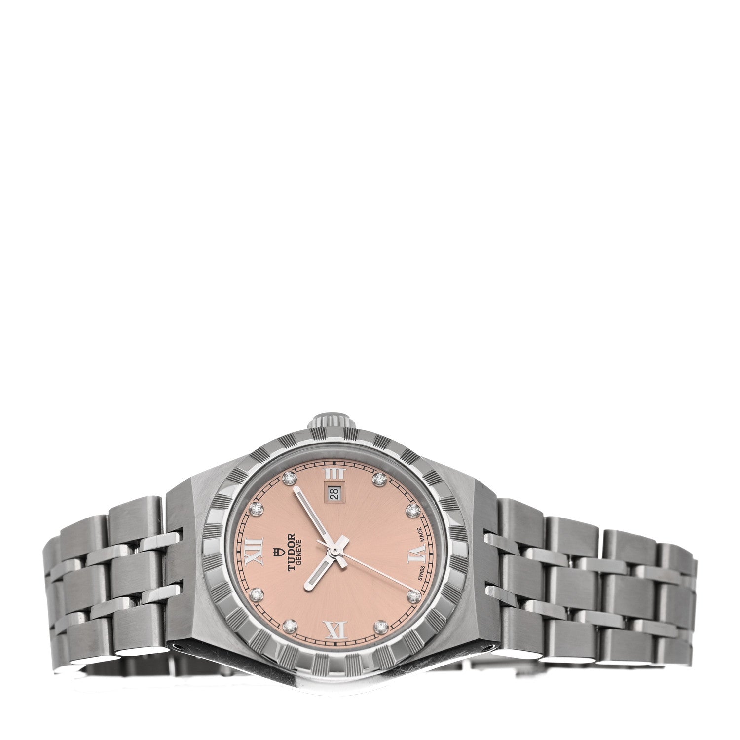 TUDOR Stainless Steel Diamond 28mm Royal Automatic Watch Pink 28300 2 of 5