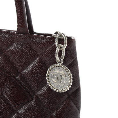 Chanel Caviar Quilted Medallion Tote Bordeaux 7 of 9