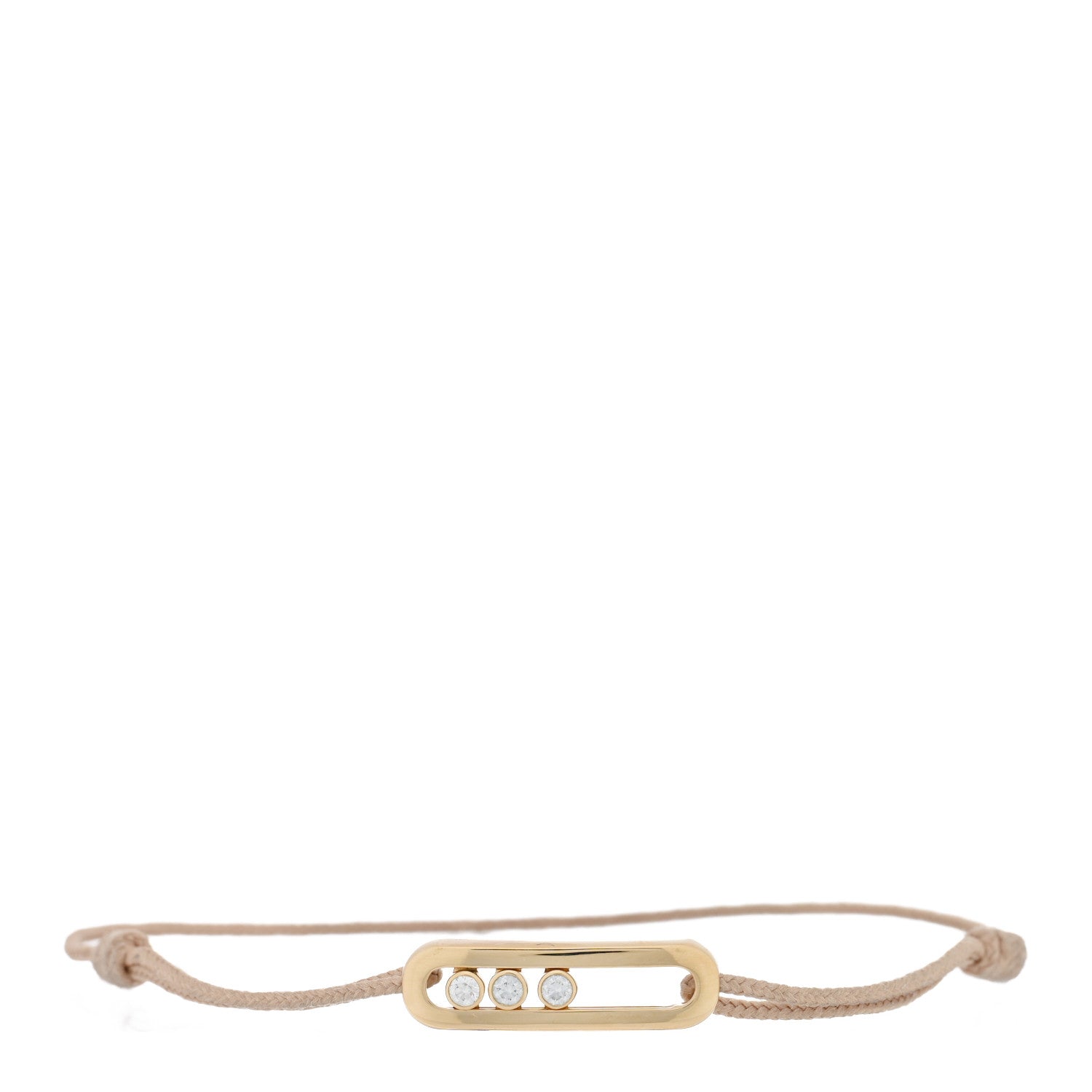 Messika 18K Yellow Gold Diamond Cord Care Bracelet Biege 1 of 4