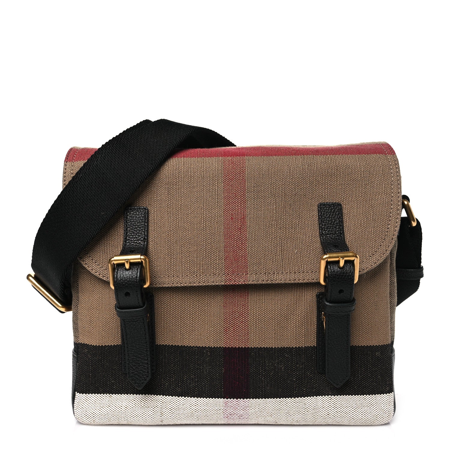 Burberry Canvas Mega Check Small Baildon Messenger Bag Black 1 of 9