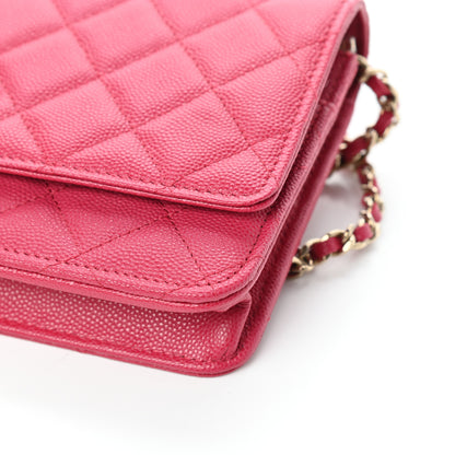 Chanel Caviar Quilted Wallet on Chain WOC Fuchsia 11 of 11