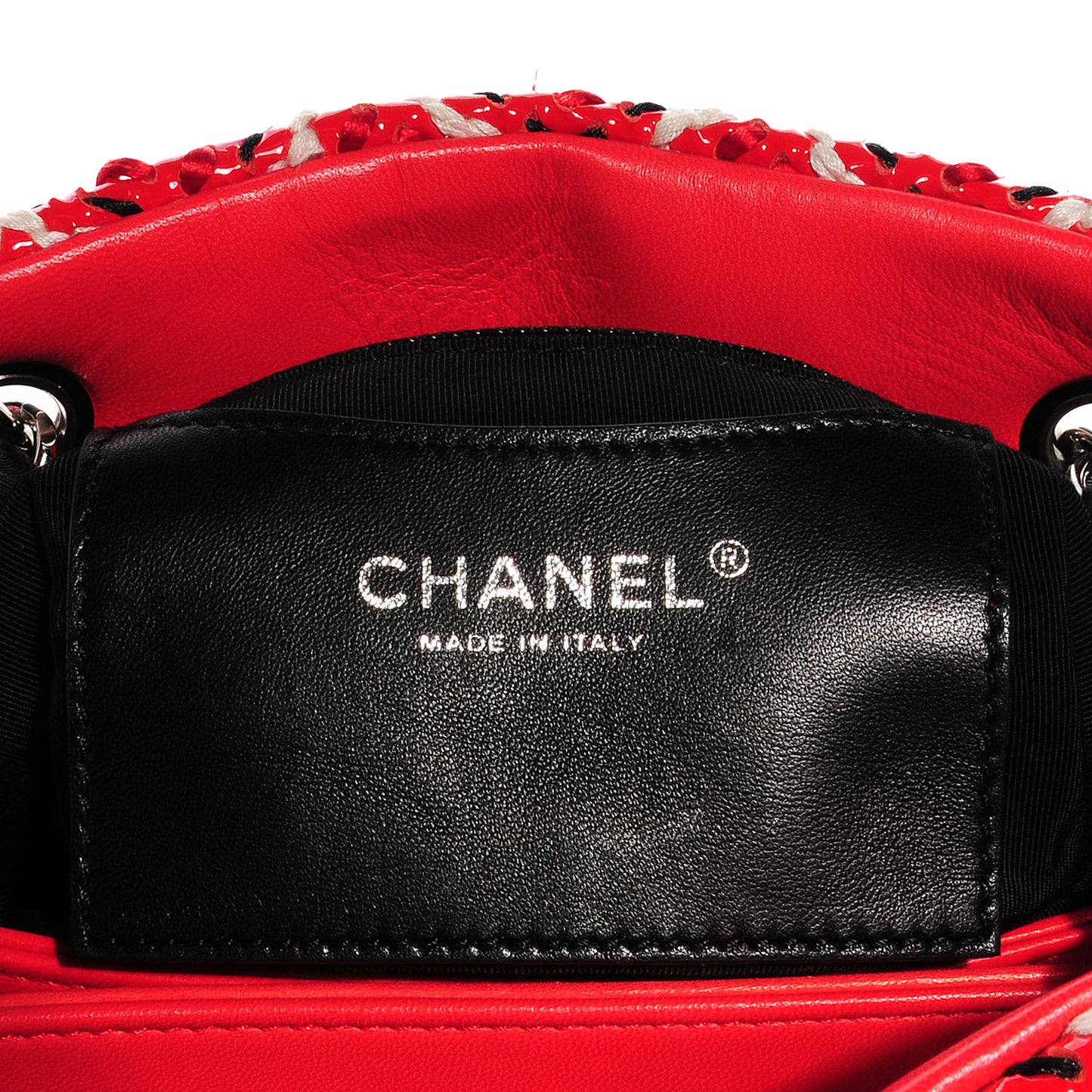 Patent Hand Embroidered Small Just Mademoiselle Red