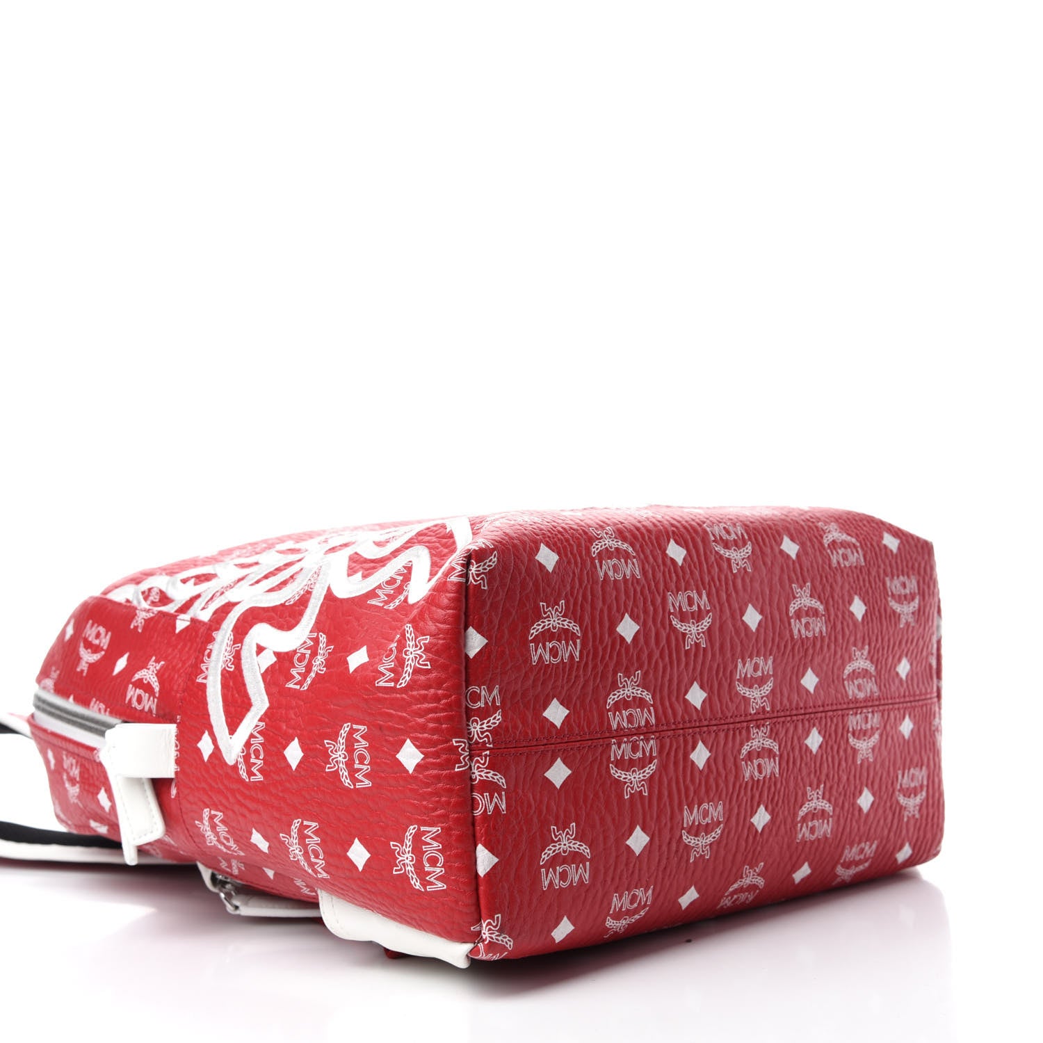MCM Visetos Embroidered Medium Backpack Ruby Red 4 of 10