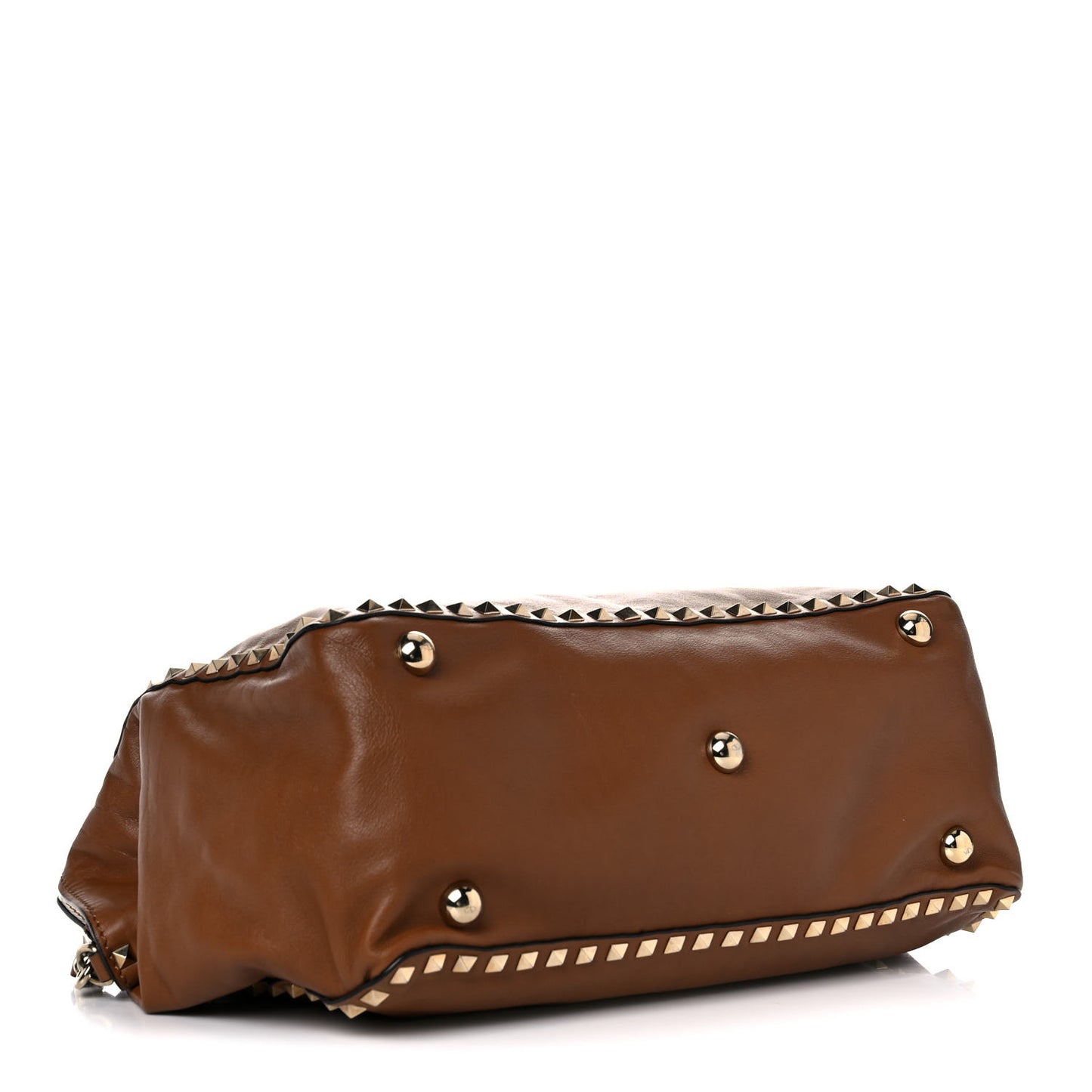 Vitello Medium Rockstud Tote Brown