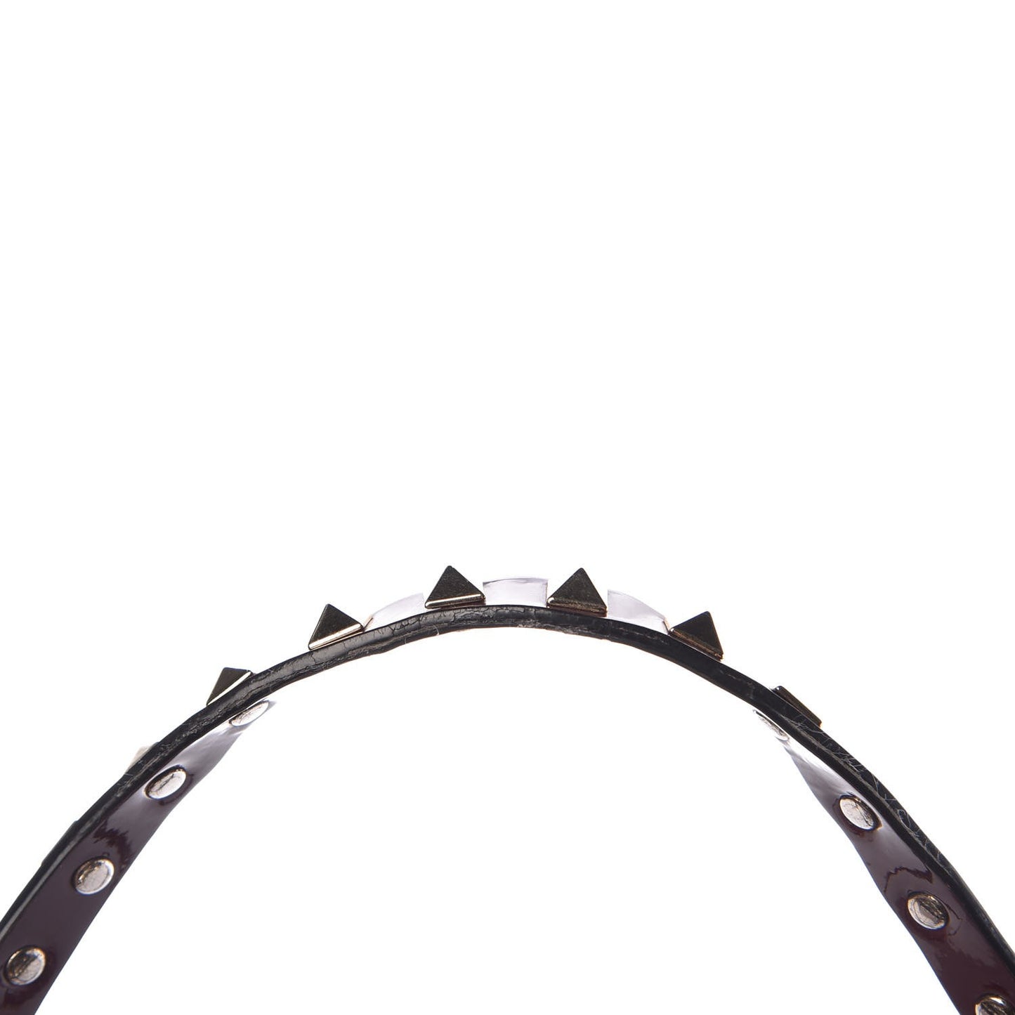 Patent Rockstud Flip Lock Tote Rubin