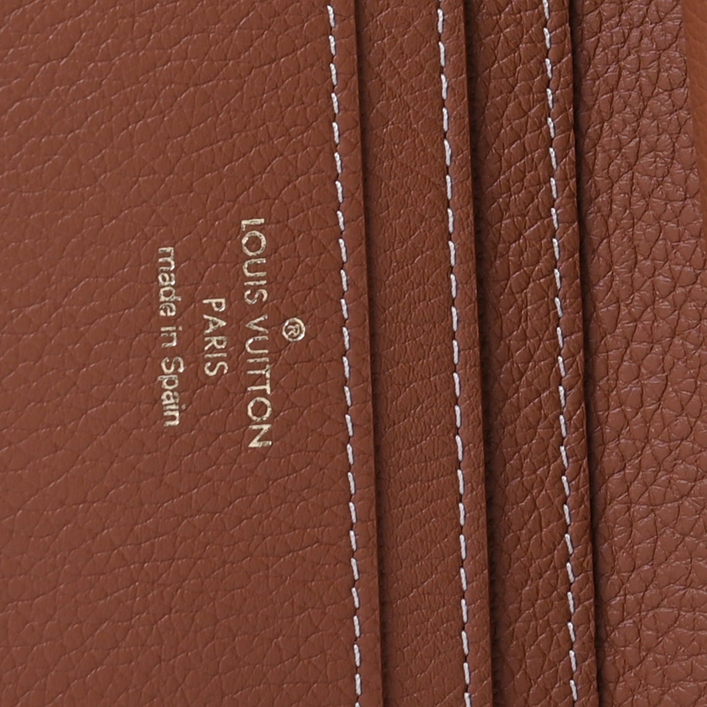 Grained Calfskin Low Key Compact Wallet Cognac