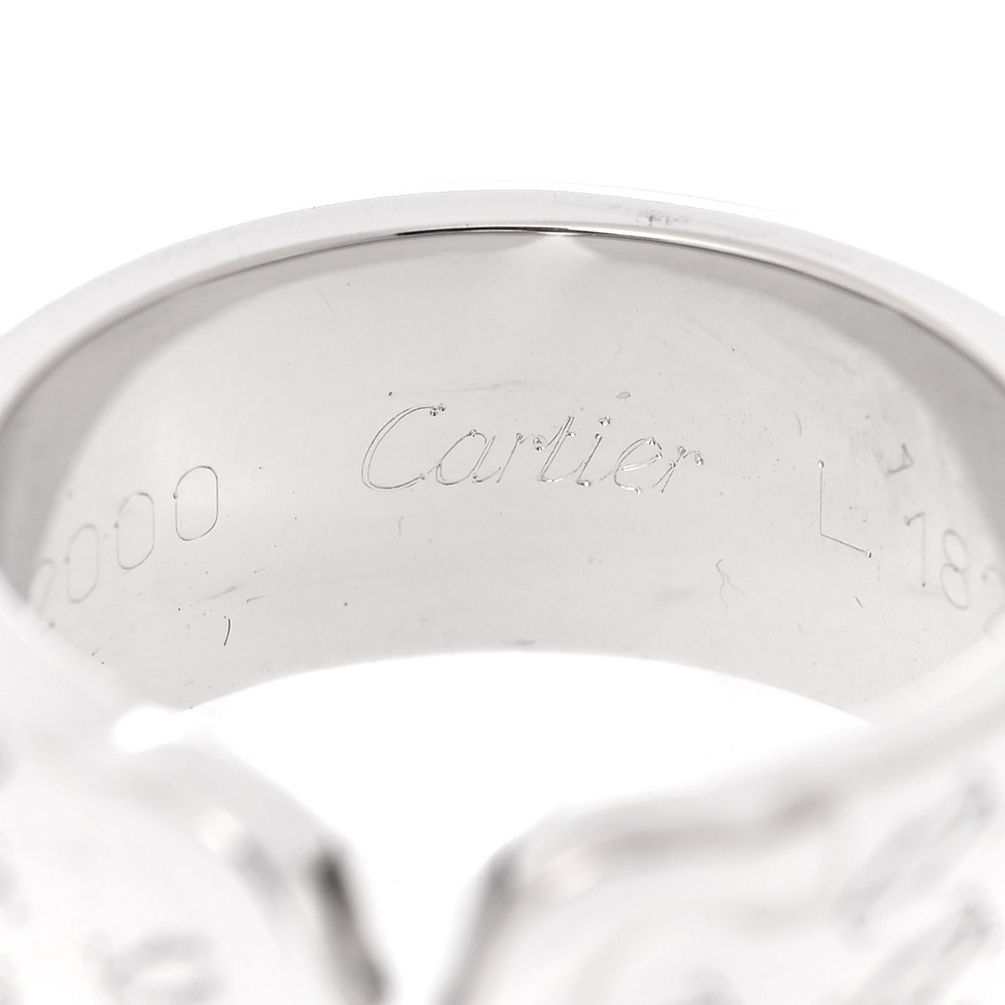 18K White Gold C De Cartier Christmas Ring 51 5.75