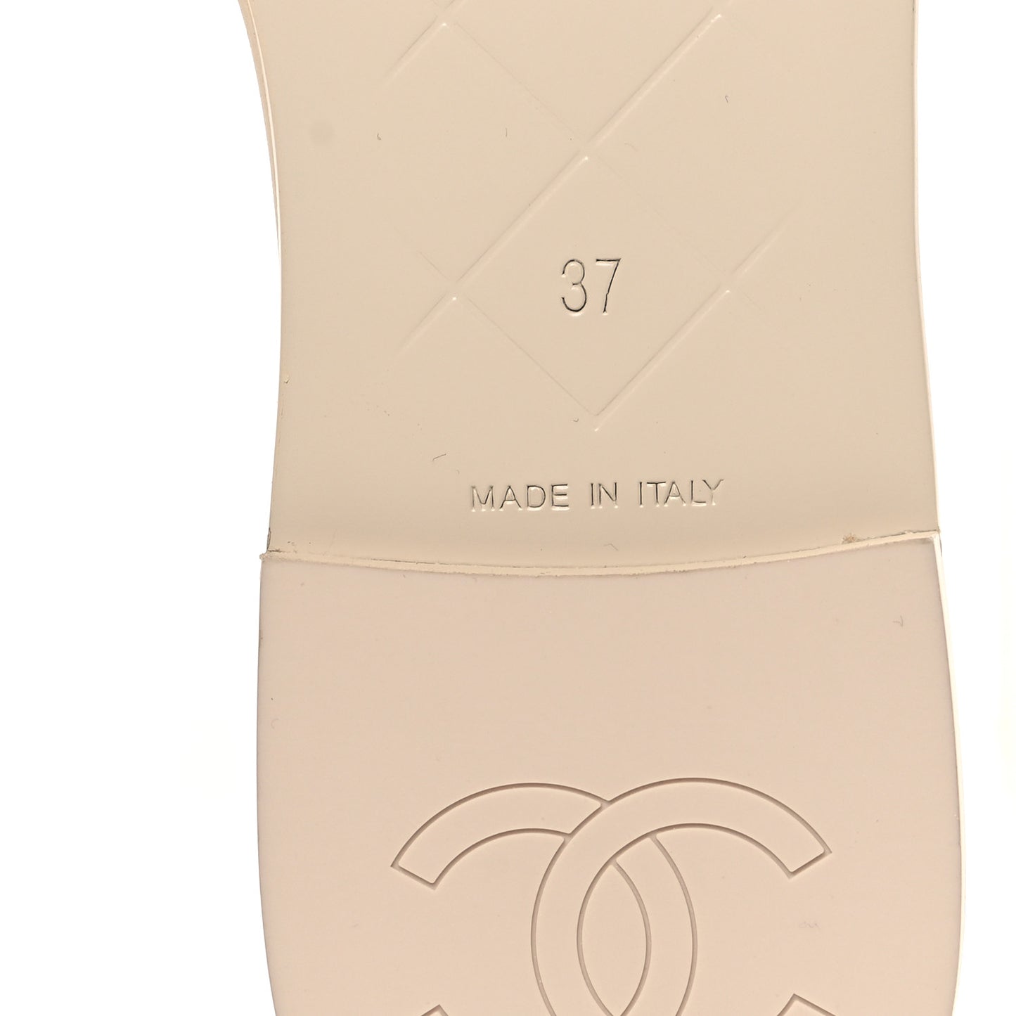 Lambskin Quilted Turnlock Flat Mules 37 Light Beige