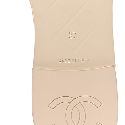 Chanel Lambskin Quilted Turnlock Flat Mules 37 Light Beige 6 of 10