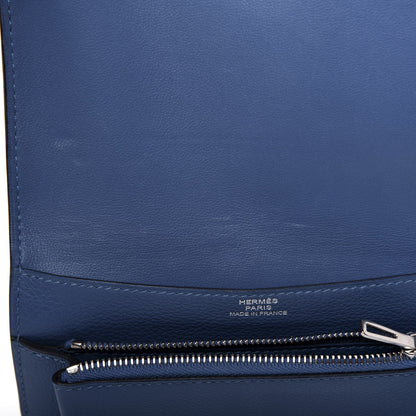 Hermes Togo Dogon Compact Wallet Bleu Brighton 12 of 12