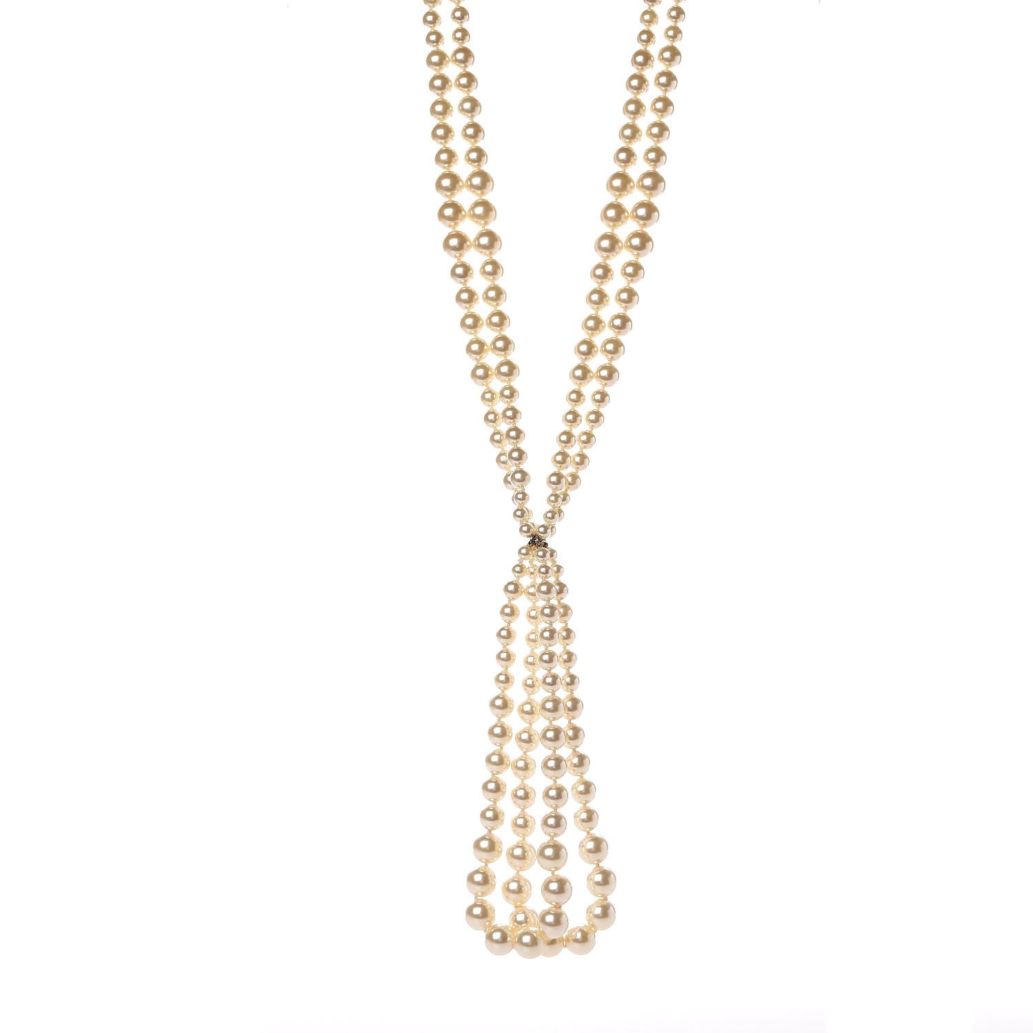 Chanel Pearl Double Strand Necklace Gold 3 of 7