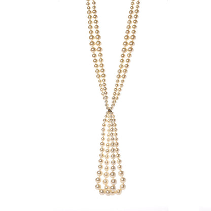 Chanel Pearl Double Strand Necklace Gold 3 of 7