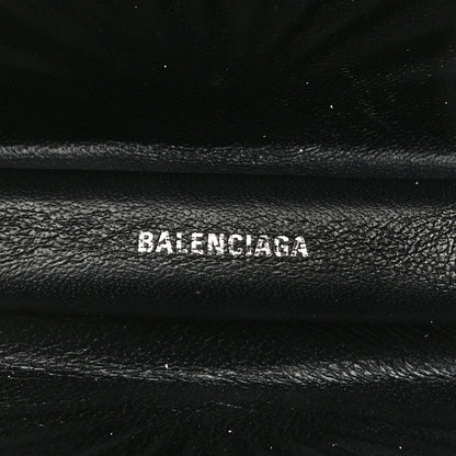 Balenciaga Satin Pearl Shell Clutch Bag Black 6 of 11