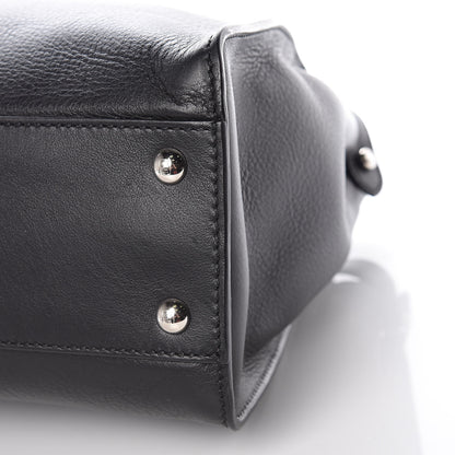 Fendi Vitello Dolce Shiny Nappa Plexglass Granite Medium Peekaboo Iconic Satchel Black 11 of 12
