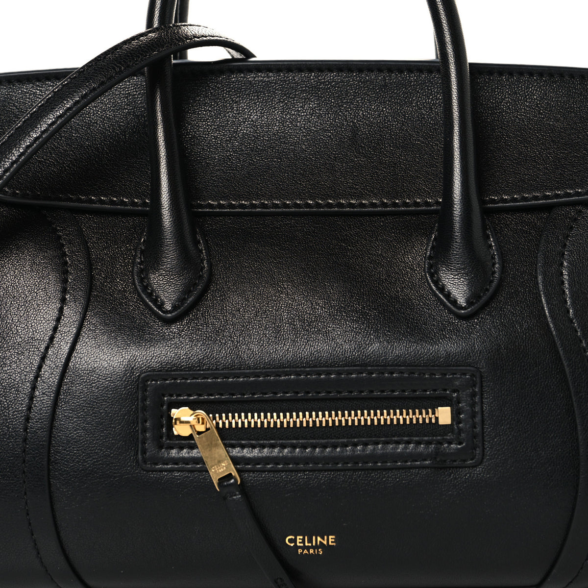 Supple Shiny Lambskin Little New Luggage Black