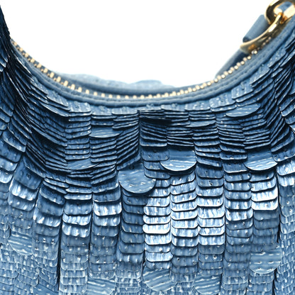 Fendi Sequin Paillettes Shiny Nappa Nano Fendigraphy Hobo Charm Denim 8 of 10