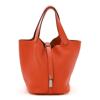 Hermes Taurillon Clemence Picotin Lock 18 PM Orange 1 of 11