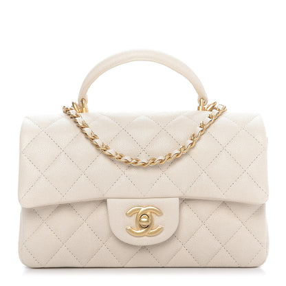 Chanel Caviar Quilted Mini Top Handle Rectangular Flap Beige 1 of 9