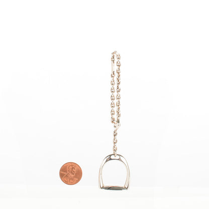 Hermes Sterling Silver Etrier Key Chain Bag Charm 2 of 7