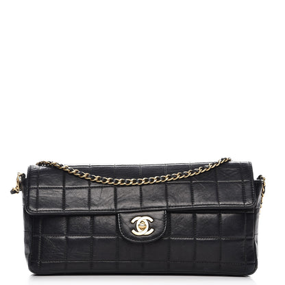 Chanel Lambskin Quilted East West Chocolate Bar Flap Black 1 of 13