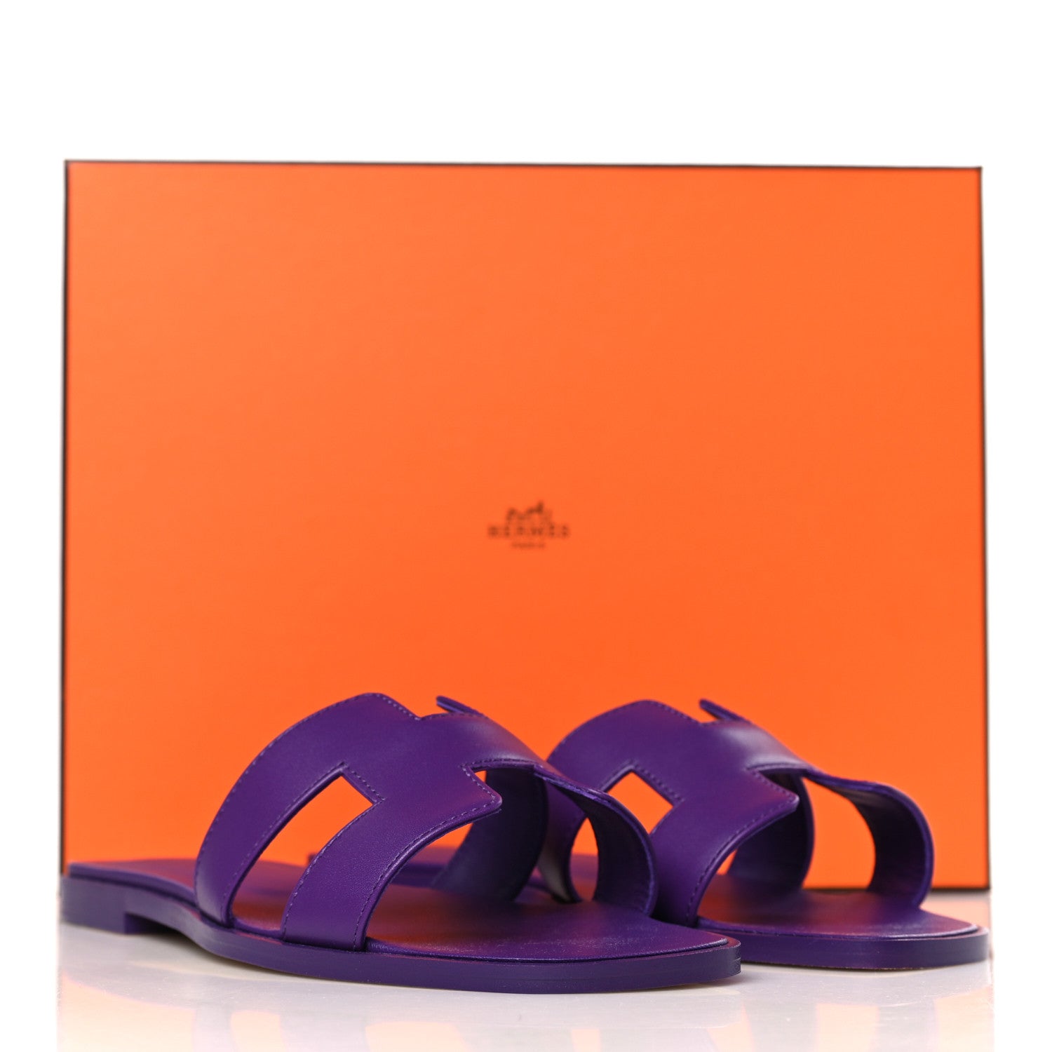 Hermes Calfskin Oran Sandals 37 Violet Majorette 8 of 8