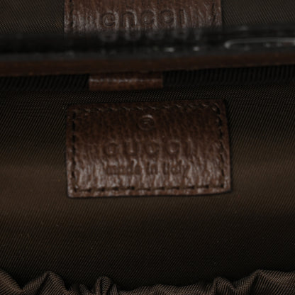 Gucci GG Supreme Monogram Textured Calfskin Web Ophidia Vanity Cosmetic Case Beige Ebony New Acero 6 of 7