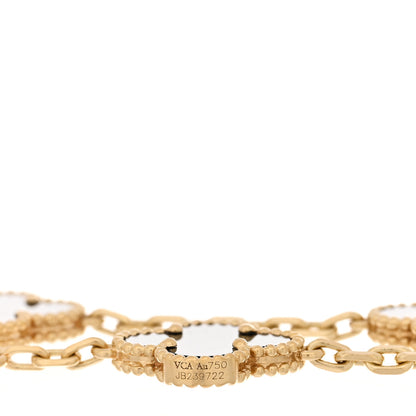 Van Cleef & Arpels 18K Yellow Gold Black Onyx 5 Motifs Vintage Alhambra Bracelet 3 of 3