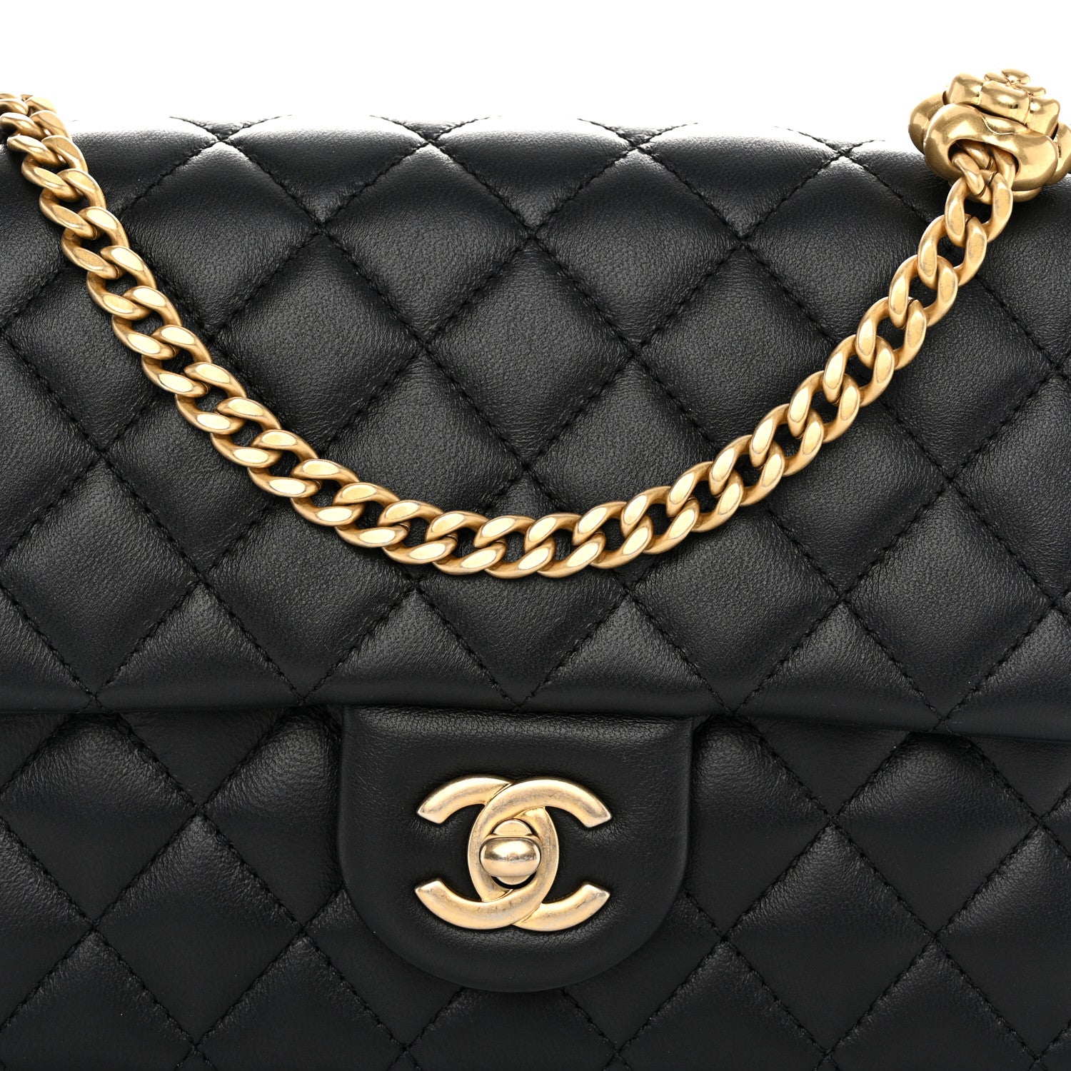 Chanel Lambskin Quilted Small Sweet Camellia Flap Black 8 of 11
