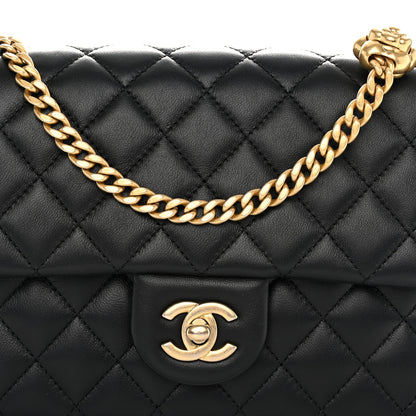 Chanel Lambskin Quilted Small Sweet Camellia Flap Black 8 of 11