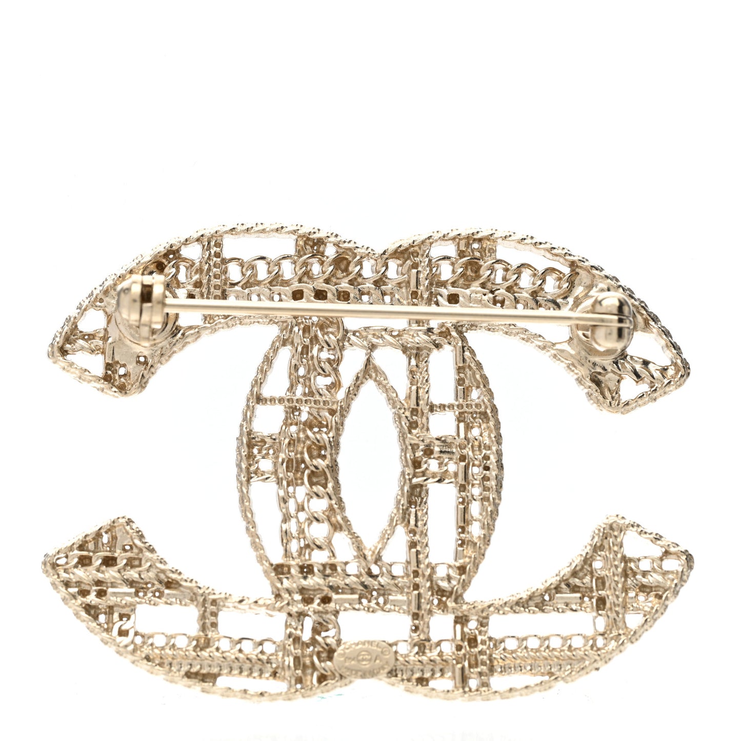 Chain CC Brooch Light Gold