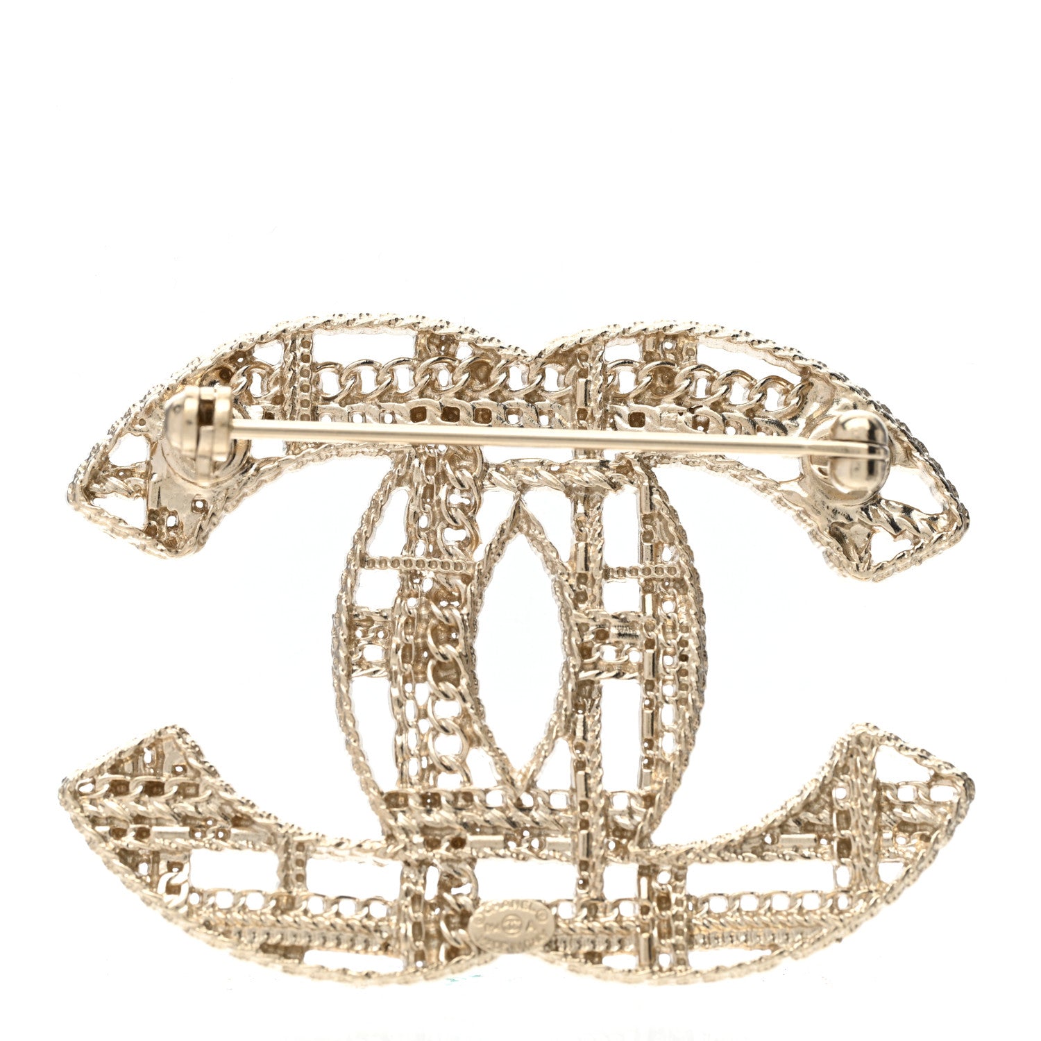 Chanel Chain CC Brooch Light Gold 3 of 5