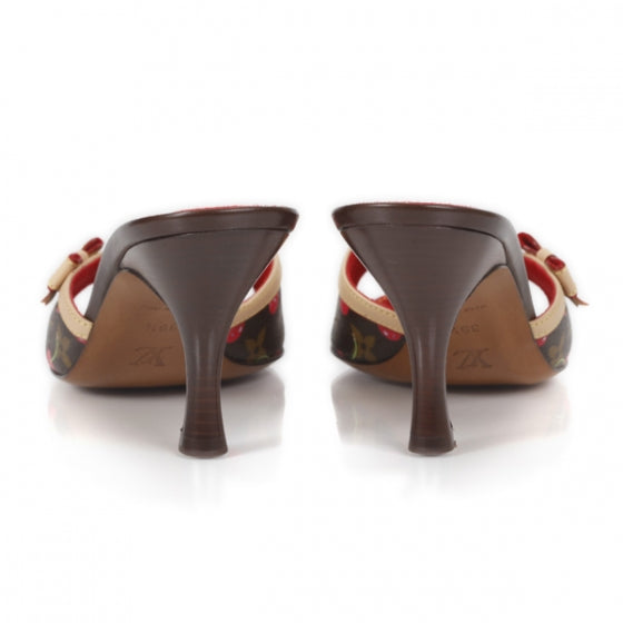 Monogram Cerises Open Toe Slides 39.5