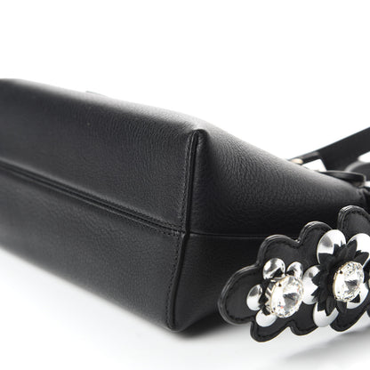 Fendi Vitello Dolce Crystal Flowerland Croc Tail Mini By The Way Boston Bag Black 6 of 9
