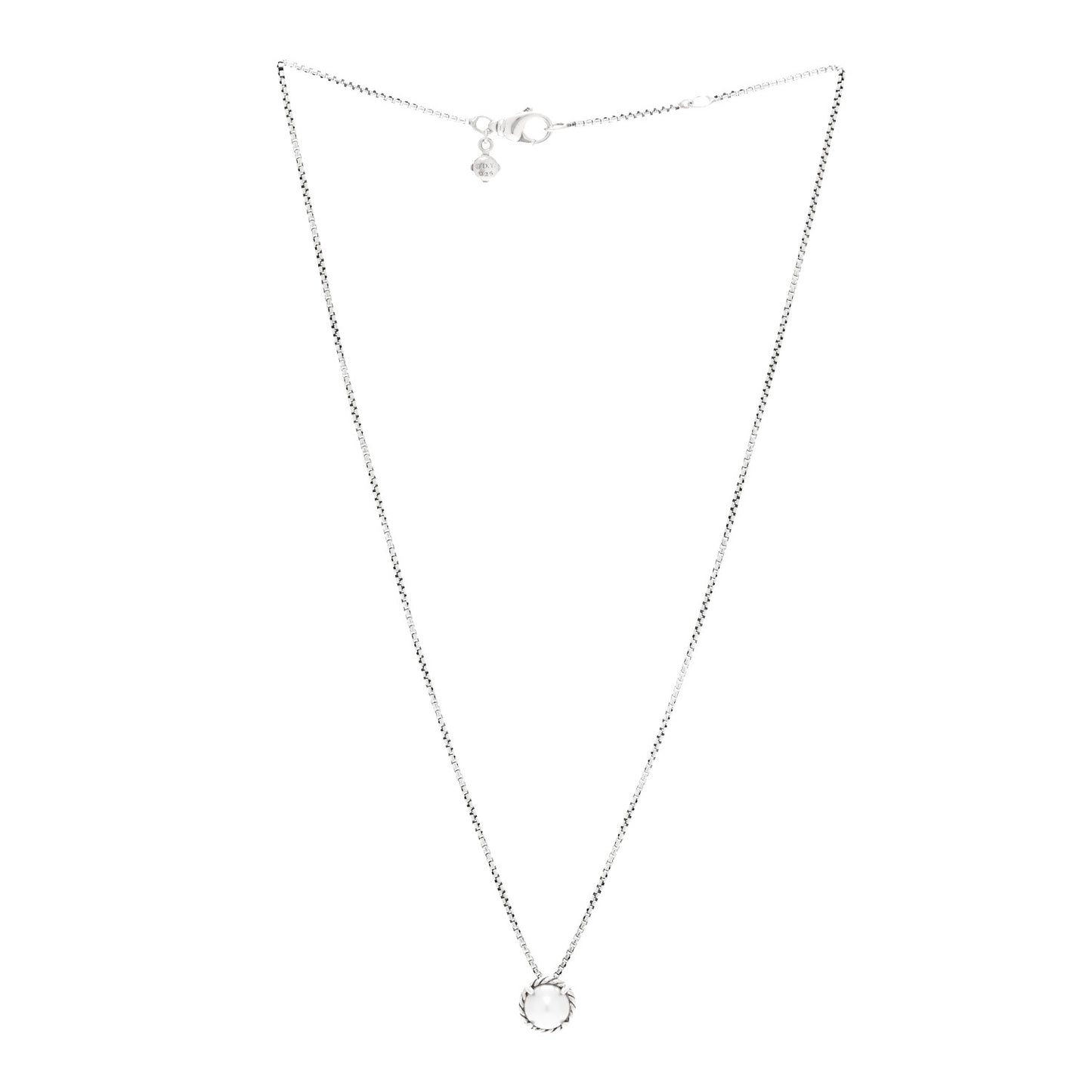Sterling Silver Cultured Pearl 8mm Petite Chatelaine Pendant Necklace