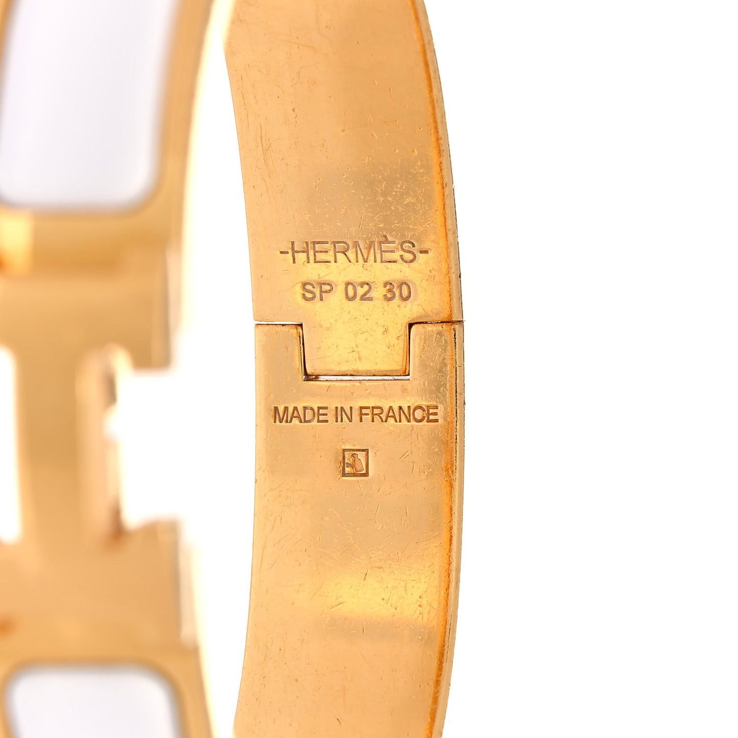 Enamel Narrow Clic Clac H Bracelet White