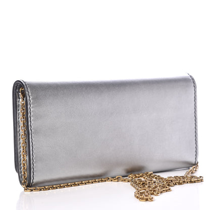 Christian Dior Metallic Calfskin J'Adior Croisiere Chain Wallet Silver 3 of 7