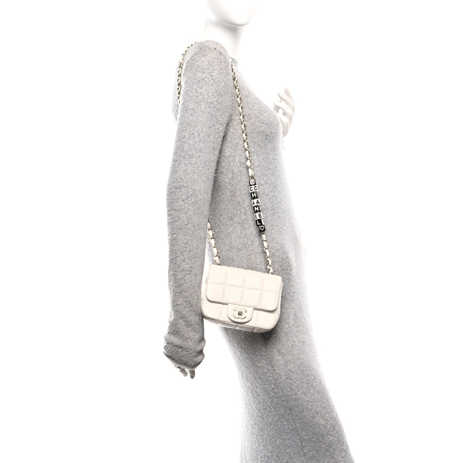 Chanel Lambskin Resin Crystal Square Quilted Mini Monacoco Flap White 2 of 10