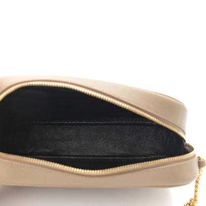 Saint Laurent Grain De Poudre Matelasse Monogram Mini Lou Camera Bag Dark Beige 5 of 9