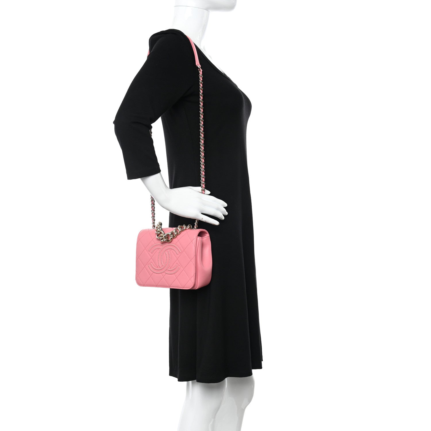 Chanel Lambskin Quilted Studded Beauty Begins Flap Rose 2 of 10