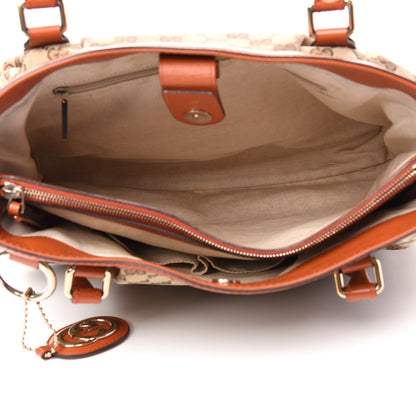 Gucci Monogram Medium Sukey Top Handle Tote Beige Orange 5 of 10