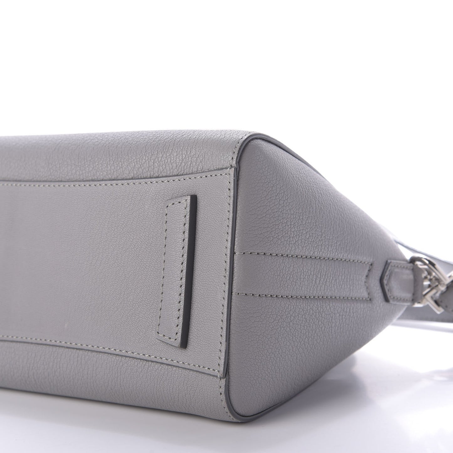 Sugar Goatskin Mini Antigona Pearl Grey