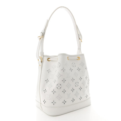 Louis Vuitton Calfskin Monogram Cutout Petit Noe White 3 of 11