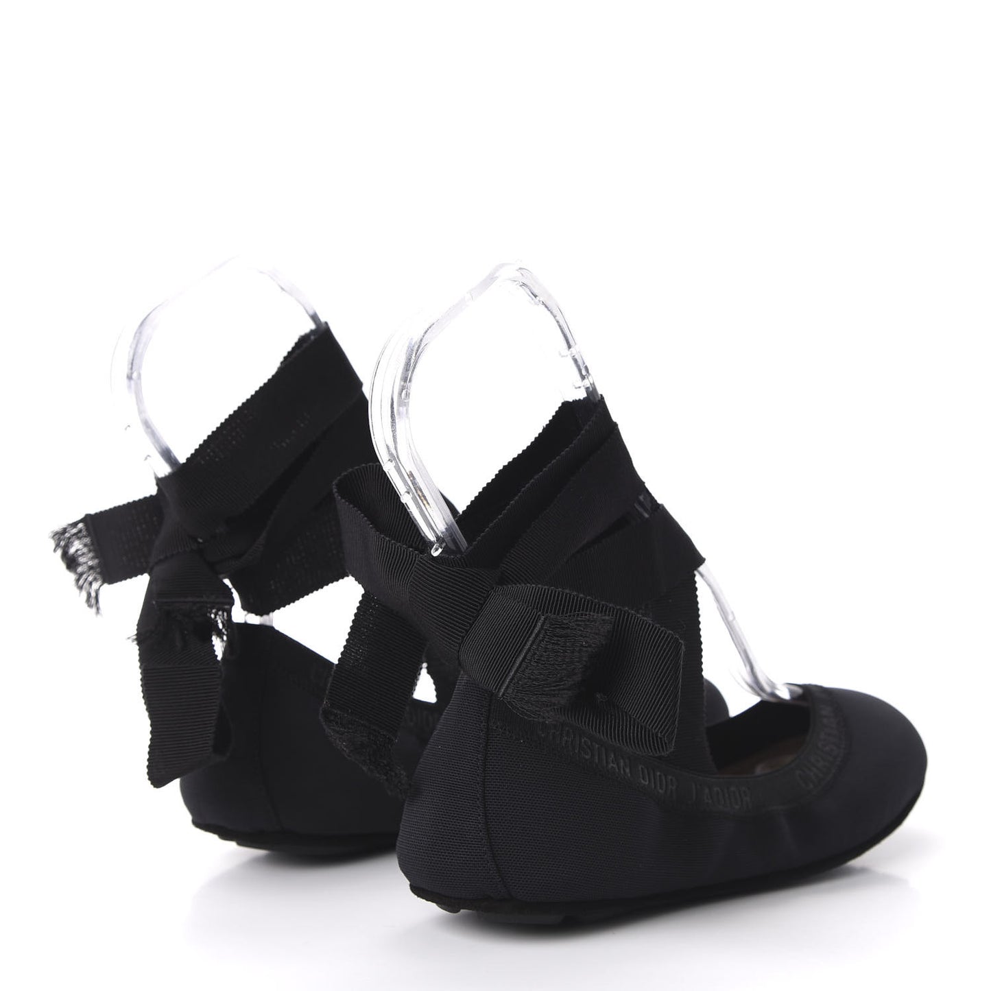 Micro Mesh Academy Lace-Up Ballerina Flats 36 Black