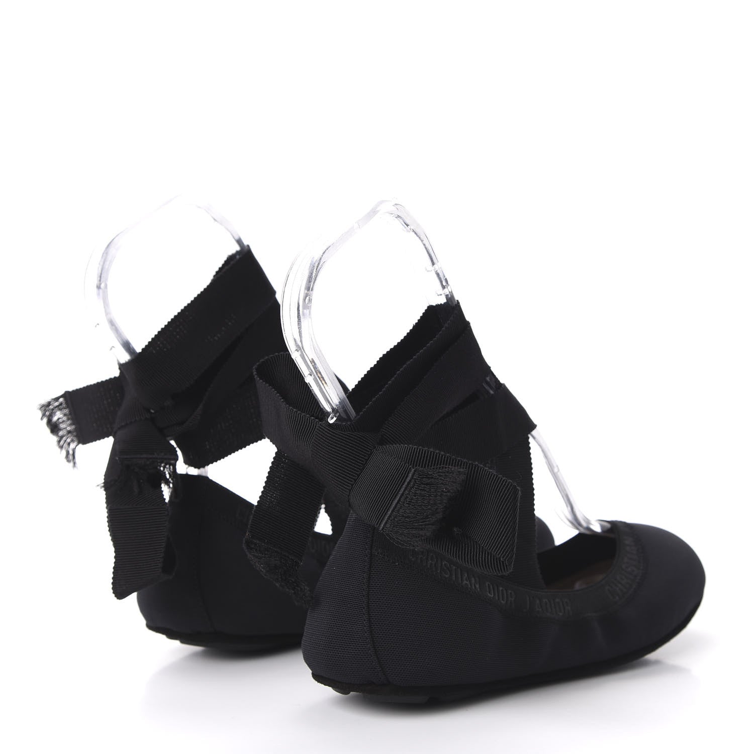 Christian Dior Micro Mesh Academy Lace-Up Ballerina Flats 36 Black 4 of 9